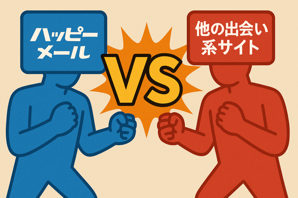ハッピーメールとガチンコ勝負